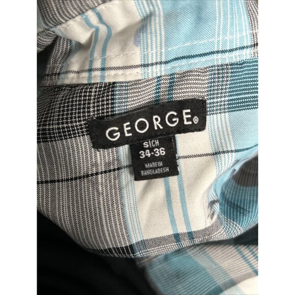 George Casual Checkered Plaid Shirt Size‎ 34/36 - Picture 9 of 13